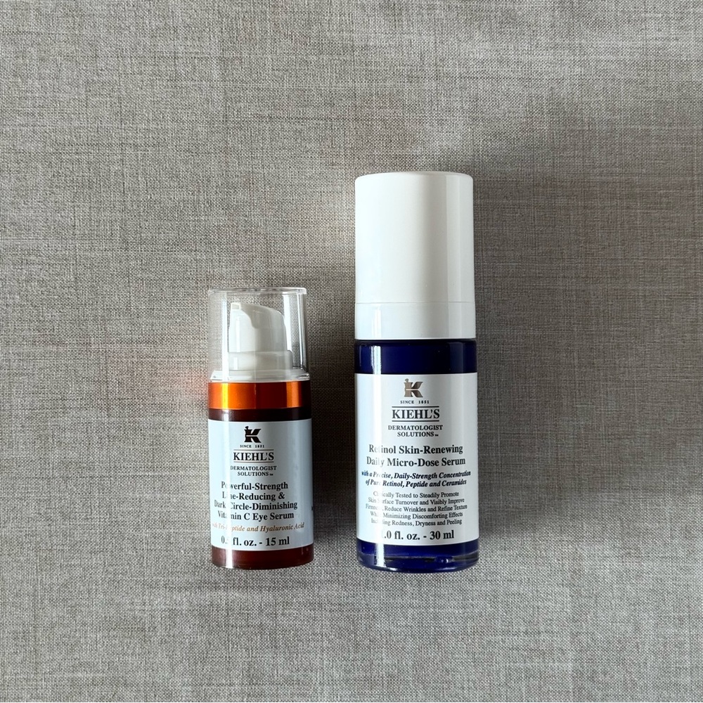 Kiehl's Skin Cycling Set | Retinol Serum + Vitamin C Eye Serum